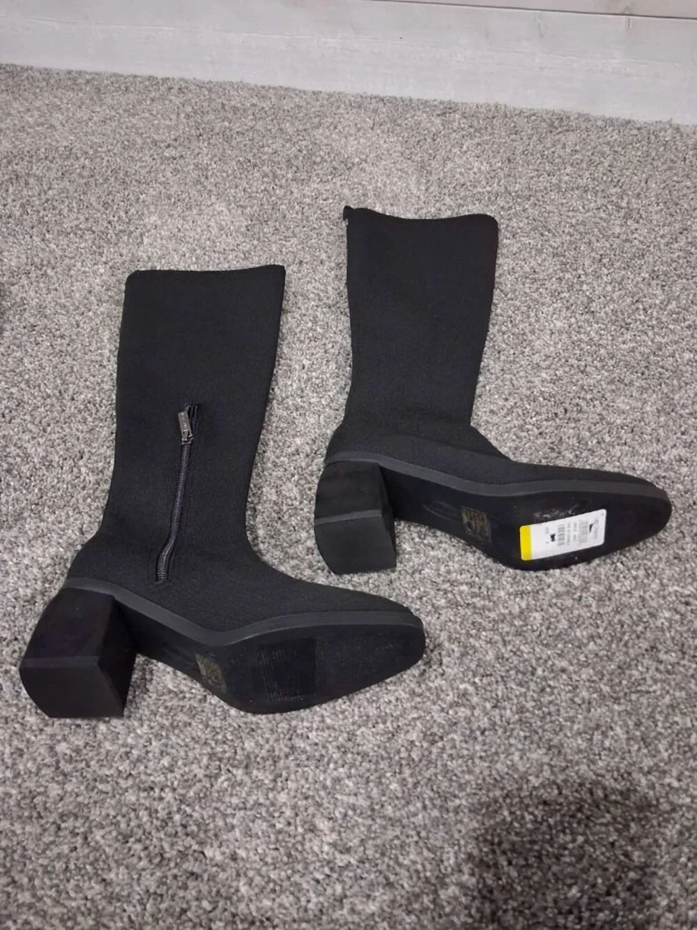 Anne Klein Alina Knee-High Boots – Black Knit – Size 6 (BNWT)